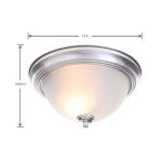 Commercial Electric 13 in. 2-Pack Brushed Nickel Flush Mount with Frosted Glass Shade (2-Light)(EFG8012A-BN)