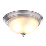 Commercial Electric11 in. 1-Light Brushed Nickel Flush Mount with Frosted Glass Shade 2-Pack (EFG1011-2-BN)