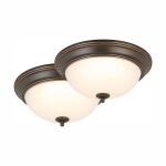 Commercial Electric13 in. 180-Watt Equivalent Brushed Nickel Integrated LED Flush Mount with Frosted Glass Shade (2-Pack) (JAL8011L/BN)