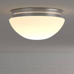 Commercial Electric 9" 120-Watt Equivalent LED Mushroom Flush Mount – Brushed Nickel with White Acrylic Shade (IPF3011L/BN)