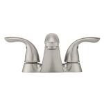 Glacier BayBuilders 4 in. Brushed Nickel Centerset Double Handle Low-Arc Bathroom Faucet