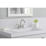 Glacier Bay Irena 4 in. Brushed Nickel Center set Double-Handle High-Arc Bathroom Faucet