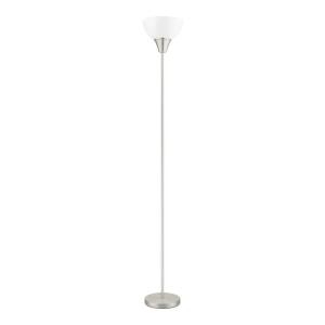 Hampton Bay Brushed Nickel 1-Light Torchiere Floor Lamp, 70 inches tall, with Plastic Shade