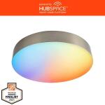 Hampton Bay Lakeshore 13 in. Brushed Nickel Color Changing and Adjustable CCT Integrated LED Smart Flush Mount