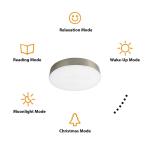 Hampton Bay Lakeshore 13 in. Brushed Nickel Color Changing and Adjustable CCT Integrated LED Smart Flush Mount