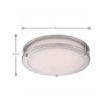 Hampton Bay Flaxmere 12 in. Dimmable LED Integrated Flush Mount with Frosted White Glass Shade and Brushed Nickel Finish (HB1023C-35)