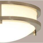 Hampton Bay Flaxmere 12 in. Dimmable LED Integrated Flush Mount with Frosted White Glass Shade and Brushed Nickel Finish (HB1023C-35)