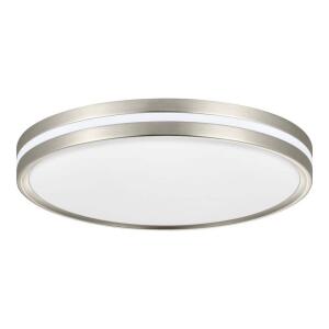 Hampton Bay Ashburrow 15 in. Adjustable CCT Integrated LED Ceiling Flush Mount Fixture with Night Light and Brushed Nickel Finish (CA9aA026FR1D25)