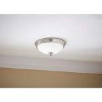 Hampton Bay Clifton 11 in. Selectable LED Flush Mount in Brushed Nickel (HUI8011L-5/BN)