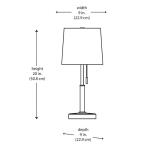 Hampton Bay 20 in. Stanton Brushed Nickel Table Lamp with White Fabric Shade and Polarized Outlet