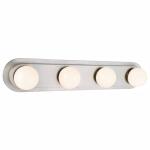 Hampton BayMidford 24 in. 4-Light Brushed Nickel LED Vanity Light Bar with Frosted Shade (5900C-SN)