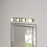 Hampton Bay Midford 24 in. 4-Light Brushed Nickel LED Vanity Light Bar with Frosted Shade (5900C-SN)