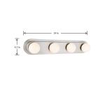 Hampton Bay Midford 24 in. 4-Light Brushed Nickel LED Vanity Light Bar with Frosted Shade (5900C-SN)