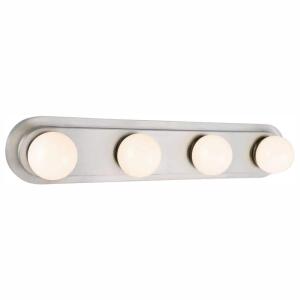 Hampton BayMidford 24 in. 4-Light Brushed Nickel LED Vanity Light Bar with Frosted Shade (5900C-SN)