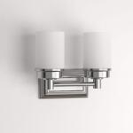 Hampton BayCade 11.7 in. 2-Light Brushed Nickel Bathroom Vanity Light Fixture with Frosted Glass Shades (NB23307)