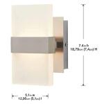 Home Decorators CollectionAlberson 5 in. Brushed Nickel 2-Light LED Sconce (28616-HBUR)