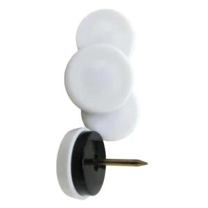 Everbilt 7/8 in. White Plastic Round Nail-On Furniture Glides (4-Pack)