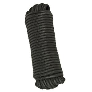 Everbilt 1/8 in. x 50 ft. Black Paracord Rope