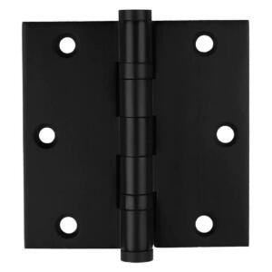 Everbilt 3-1/2 in. Square Radius Commercial Grade with Ball Bearing Hinge Matte Black