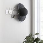 Home Decorators Collection18 in. White and Satin Nickel Beveled Square Hook Rack (R30799H-PWN-U)