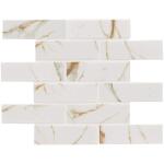 MSICalacatta Gold Subway 12 in. x 12 in. Matte Porcelain Mosaic Floor and Wall Tile (0.93 sq. ft./Each) (PT-CALGLD-2X6M)