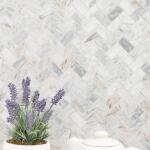 MSICapri Blue Herringbone 11.63 in. x 11.63 in. x 10mm Honed Mosaic Marble Floor and Wall Tile (0.94 sq. ft./Each) (CAPBLU-HBH)