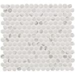 MSIPenny Round Carrara White 11.3 in. x 12.2 in. Matte Porcelain Mesh-Mounted Mosaic Tile (0.96 sq. ft./Each) (PT-PENRD-CARM)