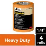 3M - Scotch 1.41 in. x 60.1 yds. Heavy-Duty Grade Masking Tape (4 Rolls/Pack)