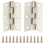 Everbilt 2-1/2 in. Non-Removable Pin Narrow Utility Hinge (2-Pack) Satin Nickel