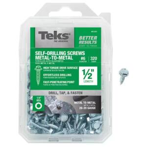 Teks #6-18 x 1/2 in. External Hex Washer Head Sharp Point Screw (320-Pack)