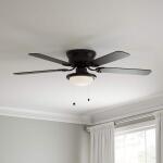 Hugger 52 in. LED Indoor Black Ceiling Fan with Light Kit (AL383LED-BK)