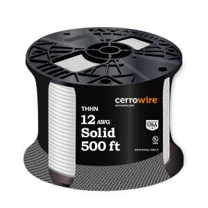 Cerrowire Gauge White Solid Copper THHN Wire 500 ft. 12