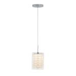 ArtikaCrystal Cube 5.5-Watt 1 Light Chrome Modern Integrated LED Mini Pendant Light Fixture for Kitchen Island (PDT-1CC)