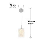 ArtikaCrystal Cube 5.5-Watt 1 Light Chrome Modern Integrated LED Mini Pendant Light Fixture for Kitchen Island (PDT-1CC)