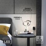 Artika 11 in. Swirl Butterfly Modern Chrome Table Lamp with Integrated LED, Dimmable, for Living Room