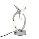 Artika 11 in. Swirl Butterfly Modern Chrome Table Lamp with Integrated LED, Dimmable, for Living Room