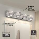 Artika Oracle 27 in. 4 Light Chrome Modern Integrated LED 5 CCT Vanity Light Bar for Bathroom with Bubble Glass (VAN4-OR5C-HD2CR)