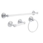 Delta Top Greenwich 3 -Piece Bath Hardware Set Towel Bar, Toilet Paper Holder, Towel Ring in Chrome