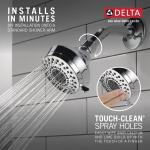 Delta 3-Spray Patterns 1.75 GPM 3.63 inch Wall Mount Fixed Shower Head, Chrome