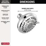 Delta 6-Spray Patterns 1.75 GPM 4.38 in. Wall Mount Fixed Shower Head in Chrome (75641)