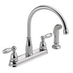 Delta Foundations 2-Handle Kitchen Faucet with Side Sprayer in Chrome – Standard Model(21988LF)