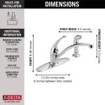 Delta Foundations Single-Handle Kitchen Faucet with Side Sprayer in Chrome – Standard Model (B4410LF)