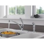 Delta Foundations Single-Handle Kitchen Faucet with Side Sprayer in Chrome – Standard Model (B4410LF)