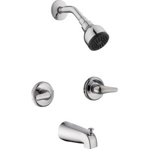 Glacier Bay Aragon Double Handle 1-Spray Tub and Shower Faucet 1.8 GPM in Chrome (Valve Included)