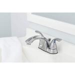 Glacier Bay Builders 4 in. Low-Arc Bathroom Faucet Centerset Double Handle in Chrome