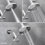 Glacier Bay Elite 3-Spray Patterns with 1.8 GPM 5.4 in Wall Mount Fixed Shower Head with Adjustable Shower Arm, Chrome