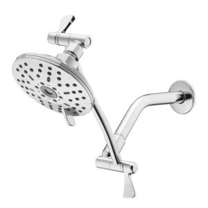 Glacier Bay Elite 3-Spray Patterns with 1.8 GPM 5.4 in Wall Mount Fixed Shower Head with Adjustable Shower Arm, Chrome