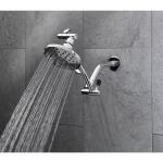 Glacier Bay Elite 3-Spray Patterns with 1.8 GPM 5.4 in Wall Mount Fixed Shower Head with Adjustable Shower Arm, Chrome