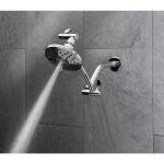 Glacier Bay Elite 3-Spray Patterns with 1.8 GPM 5.4 in Wall Mount Fixed Shower Head with Adjustable Shower Arm, Chrome