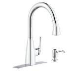 Glacier Bay Calandine Single-Handle Pull-Down Kitchen Faucet with Soap Dispenser - Chrome